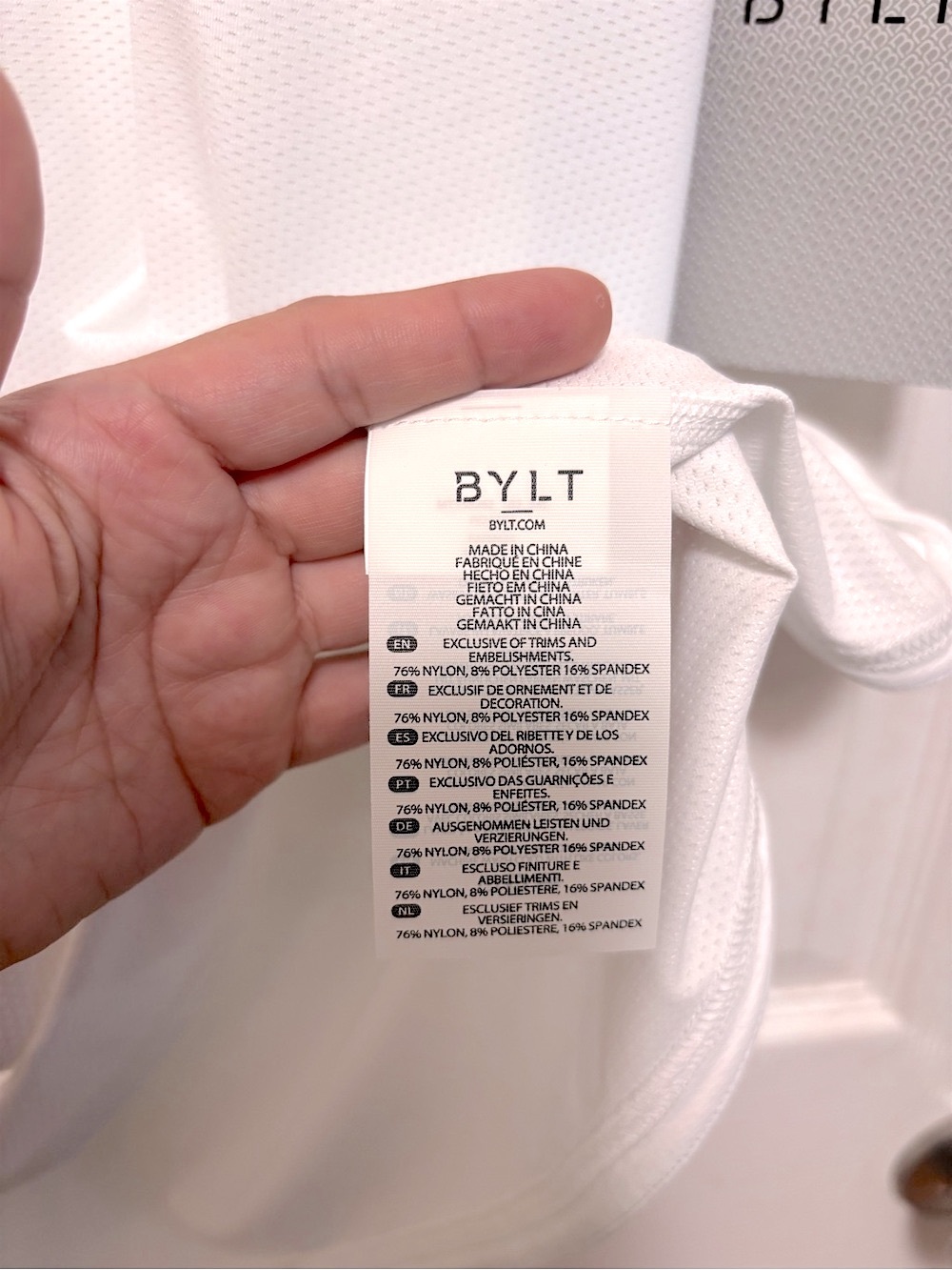 NWT BYLT Pulse Short Sleeve Drop Cut in White - Picture 12 of 12